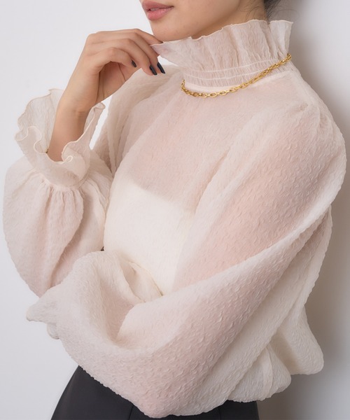 ROUGE VIF ANNA | ハイネックフリルシアーブラウス - Buyee, an Online  