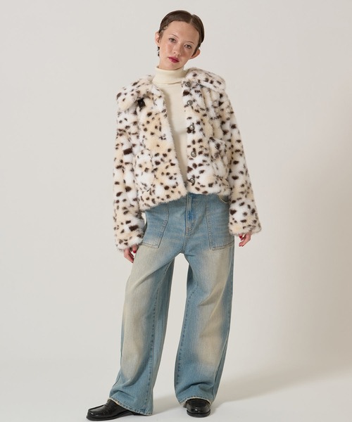 TINA：JOJUN | ビッグカラー フェイクファー ショートアウター TINA