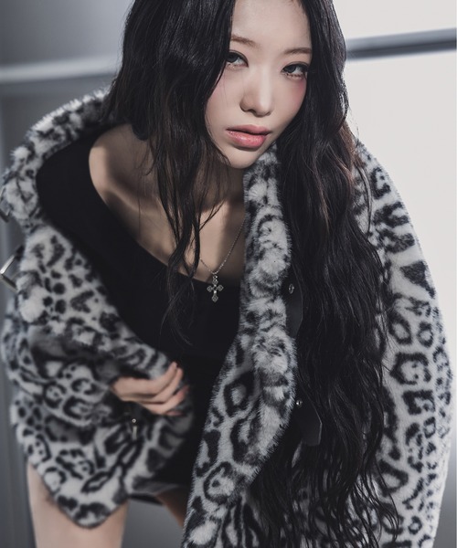 me＋em select レオパードボリュームファーコート me+em select（ミームセレクト） コート アウター 「 大人気につき新色