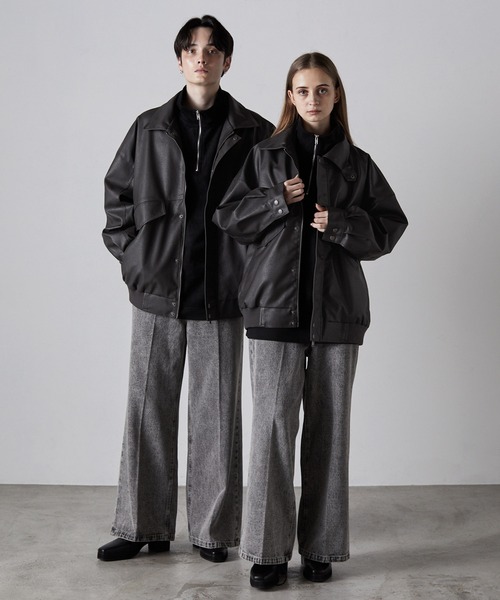 完売品　CLEL ハイヴィンテージデザイン合皮ブルゾン　Sホワイト CLEL ブルゾン アウター 「CLEL」High Vintage Design Blouson