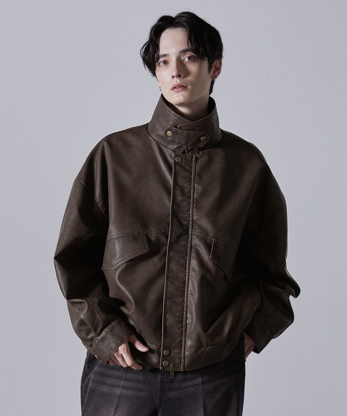CLEL | 【CLEL】Vintage Design Blouson/ヴィンテージデザイン合皮 