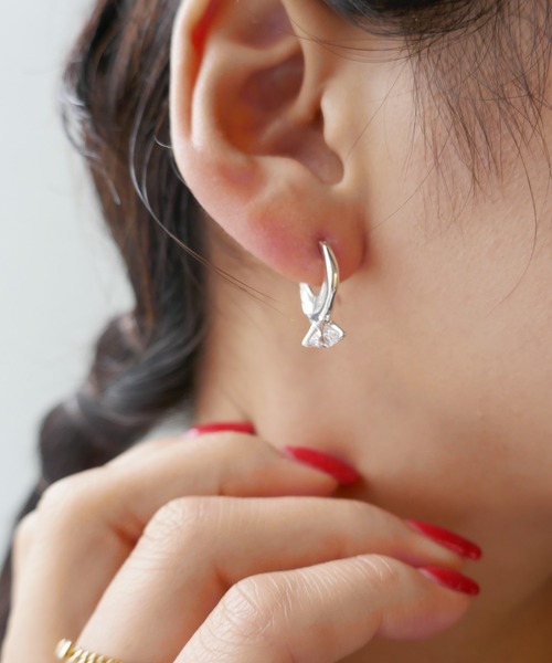 E.M. | SILVER925ジルコニアフープピアス/レディース/メンズ/ギフト