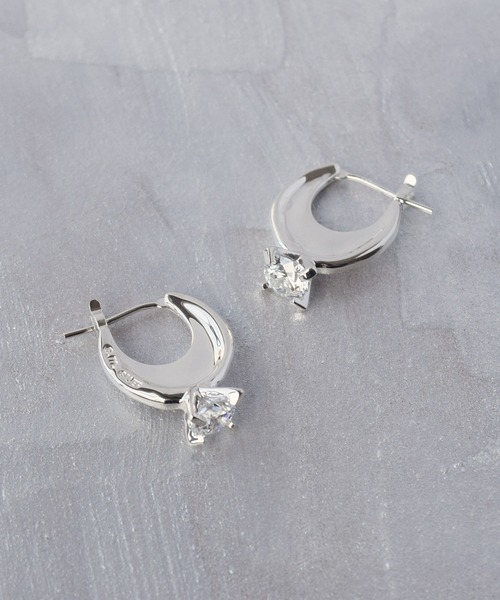 E.M. | SILVER925ジルコニアフープピアス/レディース/メンズ/ギフト
