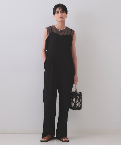 定価2.4万】カデュネ CADUNE *ワイドサロペット*36黒ブラック