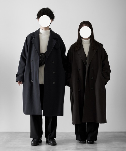 【RUUBON】 メルトン ダブル チェスターコート RUUBON】 melton double chester coat / メルトン ダブル