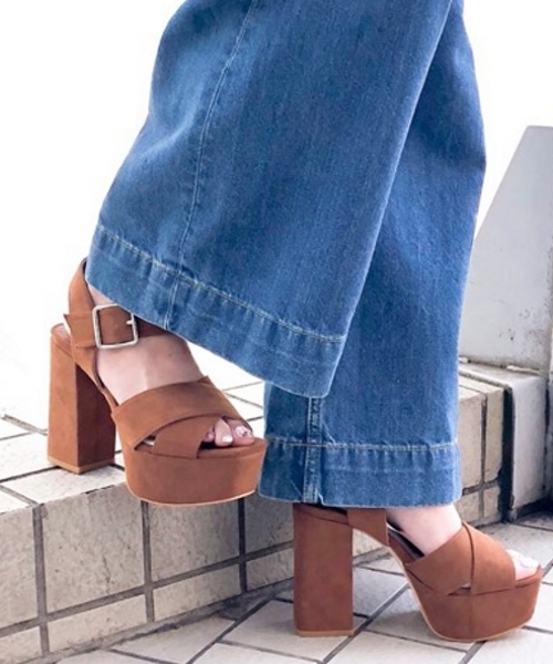 R E R E 太ヒール厚底クロスストラップサンダル Buyee An Online Proxy Shopping Service Shop At Zozotown Bot Online