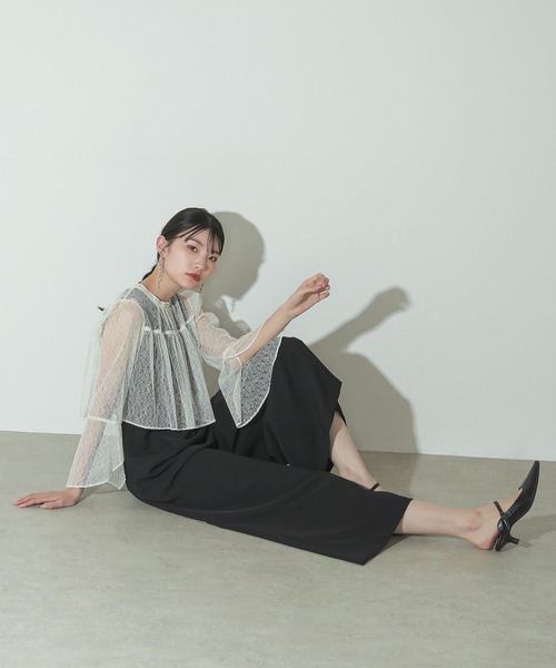 kana ノースリーブ ジャガード コクーン ドレス オケージョン