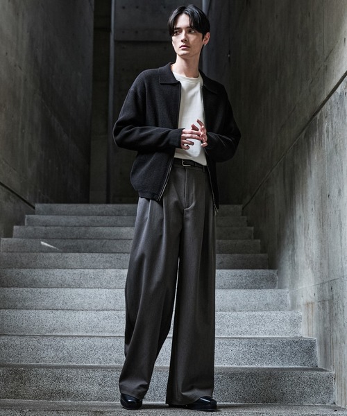 CLEL | 【CLEL】Minimal Collar Drivers Knit Shirt/ ミニマルカラー