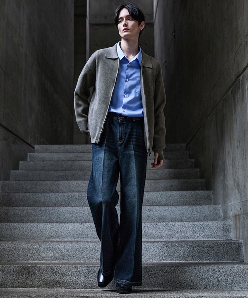 CLEL | 【CLEL】Minimal Collar Drivers Knit Shirt/ ミニマルカラー