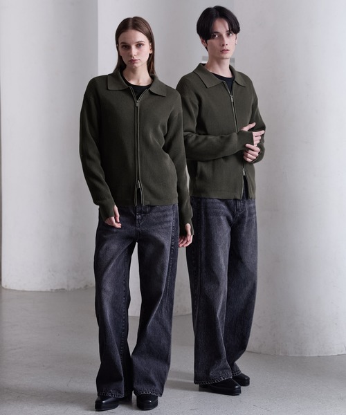 CLEL | 【CLEL】Minimal Collar Drivers Knit Shirt/ ミニマルカラー