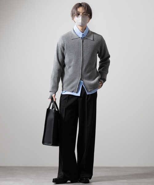 CLEL | 【CLEL】Minimal Collar Drivers Knit Shirt/ ミニマルカラー