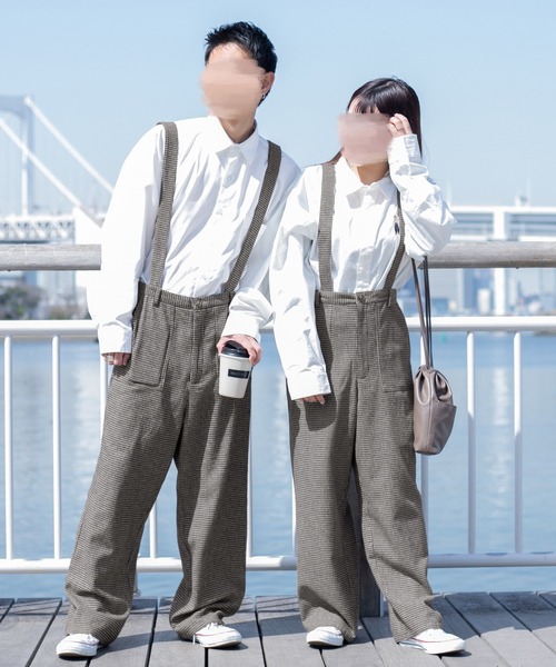 JNBY 未使用　サスペンダー付きパンツ　グレンチェック JNBY 未使用 サスペンダー付きパンツ グレンチェック GU