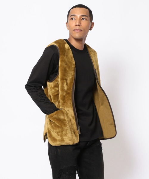 完売品 Barbour ADAM ET ROPE’別注　ファーライナーベスト 別注》【BARBOUR/バブアー】リバーシブル フロントジップ ファー