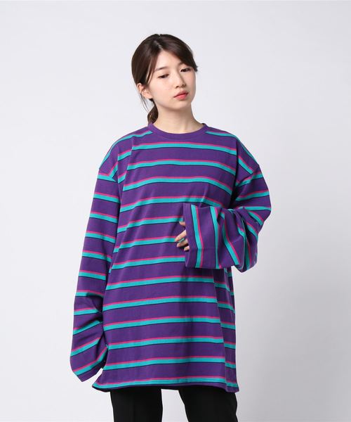 Atmos Girls Atmos Pink ボーダー オーバーロンt Buyee An Online Proxy Shopping Service Shop At Zozotown Bot Online