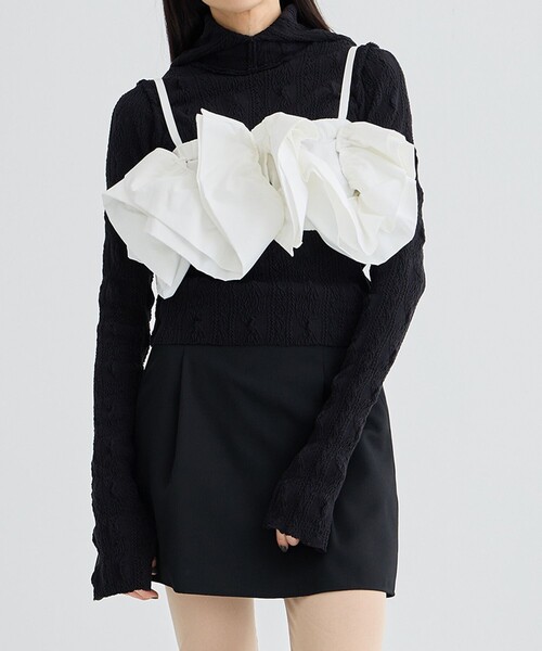 キャミソール 「HOUGA/ホウガ」「STUDIOUS別注」frower frill vest/フラワーフリルベスト HOUGA/ホウガ】《STUDIOUS別注》frower frill vest/フラワー