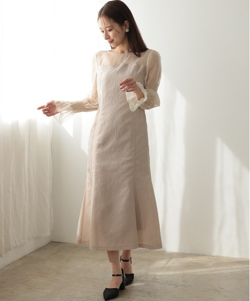 【新品】PREFERIR ドレス シアー ボリューム袖 結婚式 オケージョン S PREFERIR ドレス シアー ボリューム袖 結婚式 パーティー