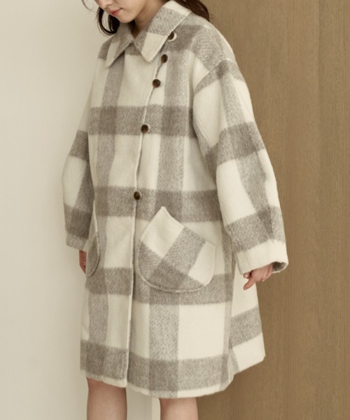 MOI TYTTO | 【取り外しリボン付き】シャギーミディ丈コート - Buyee