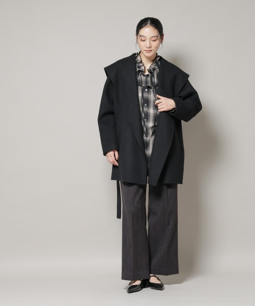 NANO UNIVERSE | SUPER110blend リバーショールミディコート - Buyee