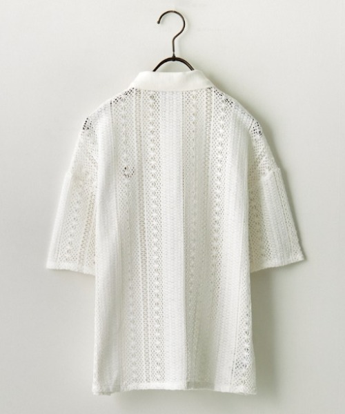 FRED PERRY フレッドペリー 総柄レ―ス ポロシャツ FRED PERRY/フレッドペリー] 総柄レ―スポロシャツ（ポロシャツ