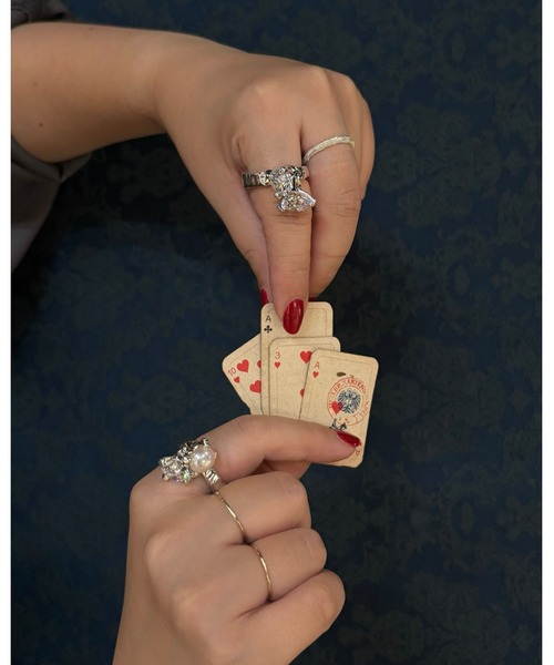 E.M. | SILVER925ジルコニア・パールゆれリング/メンズ/レディース