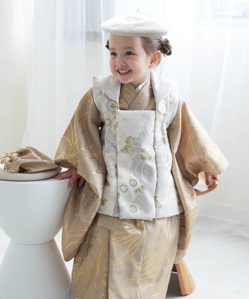 UTATANE | 七五三3歳用被布コートセット 女の子 ひよこ商店 グレー 