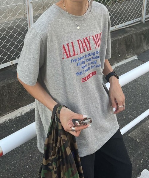 tシャツ バックプリントオーバーロンT(yui select) / ロゴロンT プリントT オーバーサイズ レディース I-SOOK tシャツ バックプリントオーバーロンT(yui select