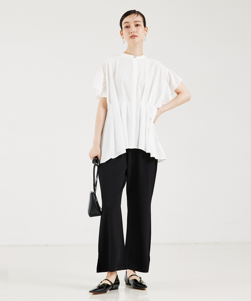 QUALITE | レーヨンストレッチサイドスリットニットパンツ