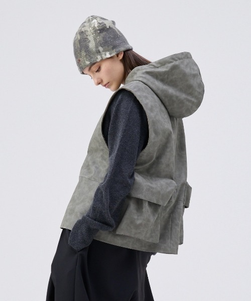 トップス soerte TOTAL PATTERN MULCH HOODIE VEST SOERTE | TOTAL PATTERN MULCH HOODIE VEST/トータルパターン