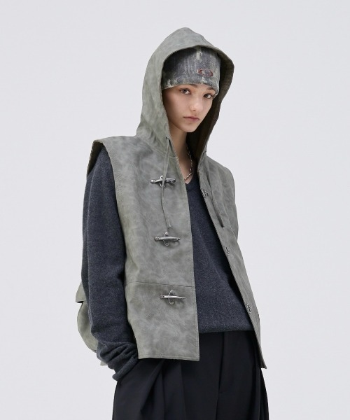 トップス soerte TOTAL PATTERN MULCH HOODIE VEST SOERTE | TOTAL PATTERN MULCH HOODIE VEST/トータルパターン
