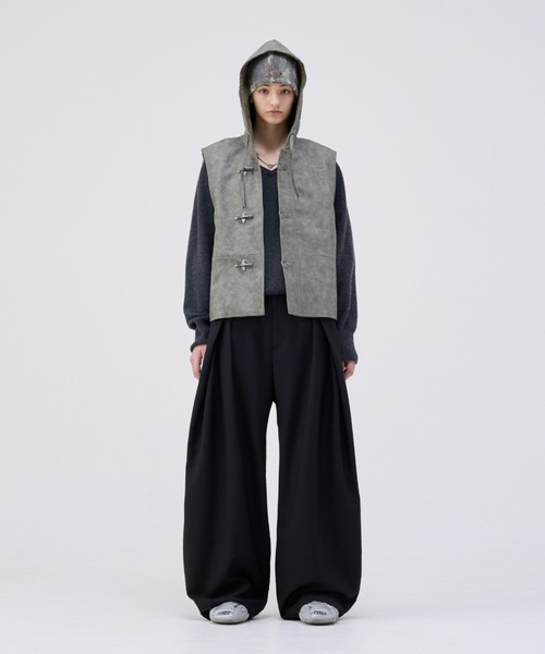 トップス soerte TOTAL PATTERN MULCH HOODIE VEST soerte TOTAL PATTERN MULCH HOODIE VEST メンズ