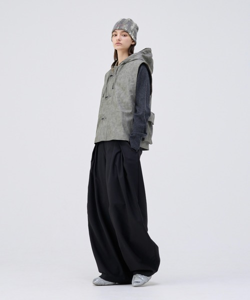 トップス soerte TOTAL PATTERN MULCH HOODIE VEST soerte TOTAL PATTERN MULCH HOODIE VEST