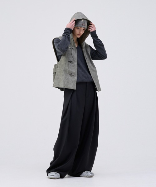 トップス soerte TOTAL PATTERN MULCH HOODIE VEST soerte TOTAL PATTERN MULCH HOODIE VEST