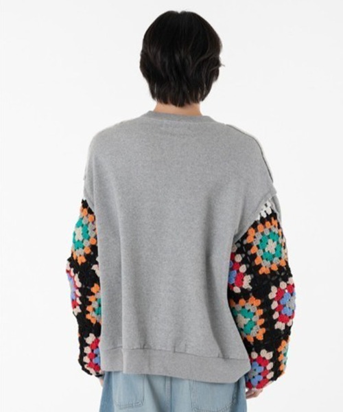 DISCOVERED | 【DISCOVERED/ディスカバード】CROCHET SLEEVE SWEAT