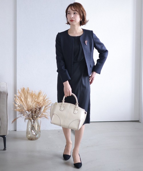 POURVOUS | セレモニースーツノーカラージャケットセレモニースーツ