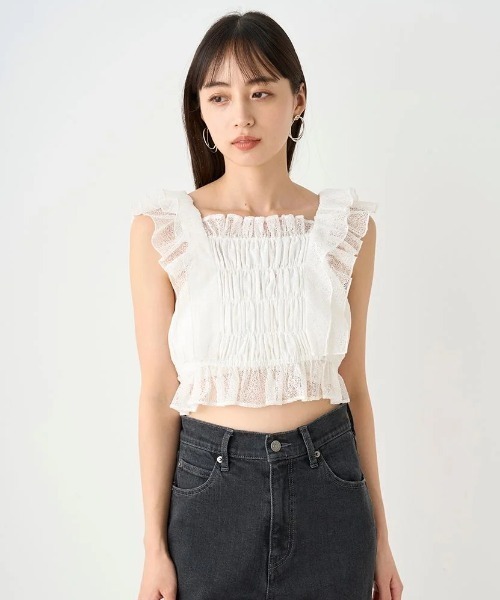 【ONLINE限定】フリルコンビニットワンピース(IVR-F) SNIDEL イントリケートフリルコンビニットワンピース ONLINE限定