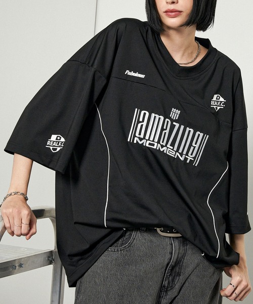 GRANCY | 【GRANCY】LinestoneDesign Graphic Damage LongTee / ライン