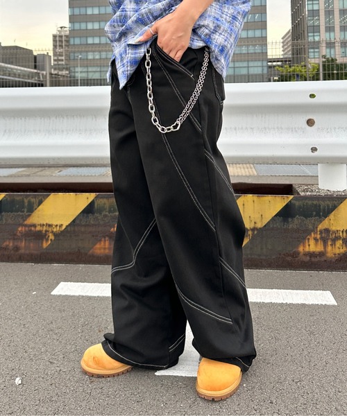 SEDACLE | 切り替えデザイン配色ステッチパンツ - Buyee, an Online  