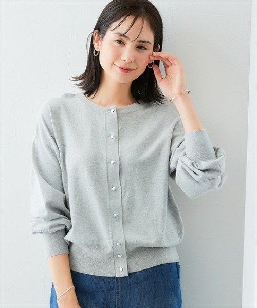 7DAYS LIFE STYLING | 前後2WAYメタルボタン綿混ニットカーディガン
