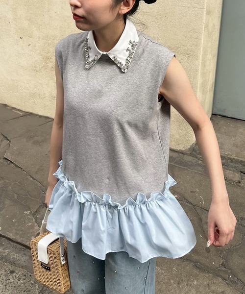 tシャツ 「Narcissus」フリルニットトップス レディース Narcissus tシャツ 「Narcissus」フリルニットトップス