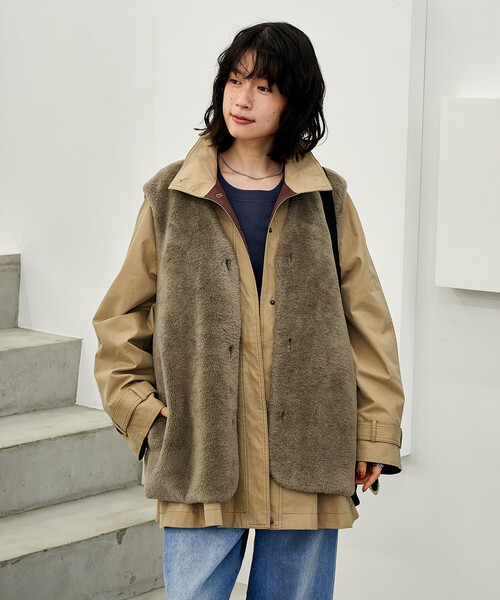 FREAK'S STORE | 【セットアイテム】マルチウェイ ボアベスト付き 配色