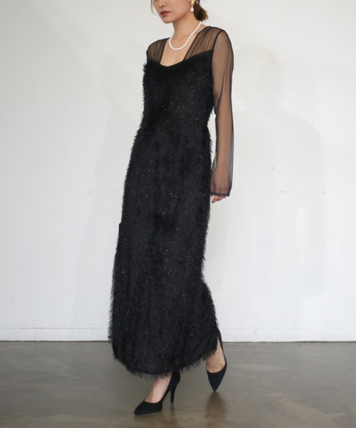 新品⭐︎My shawty glitter shaggy dress ネイビー MY SHAWTY | glitter shaggy dress - Buyee, an Online Proxy