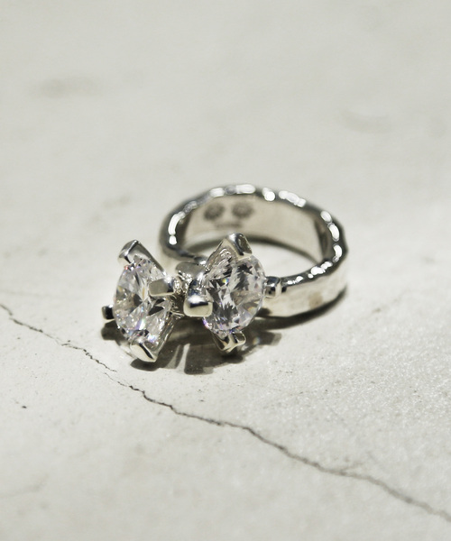 E.M. | SILVER925ジルコニア3粒フープピアス/レディース/メンズ/ギフト