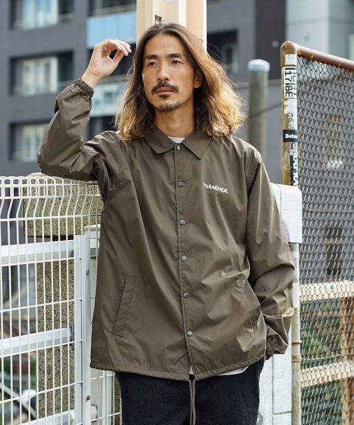 THRASHER サンフランシスコ ボムスクワッド コーチジャケット THRASHER ナイロンジャケット The Bew Religion World Wide