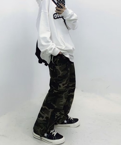 00s ミリタリー カーゴ フレアパンツ ベルボトム パラシュートY2Kグランジ 00s y2k グランジ ストラップ カーゴ フレアパンツ 薄手