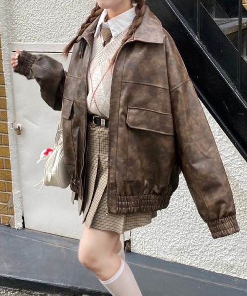 NEMNE STORE | フェイクファーリボンブルゾン - Buyee, bir Online