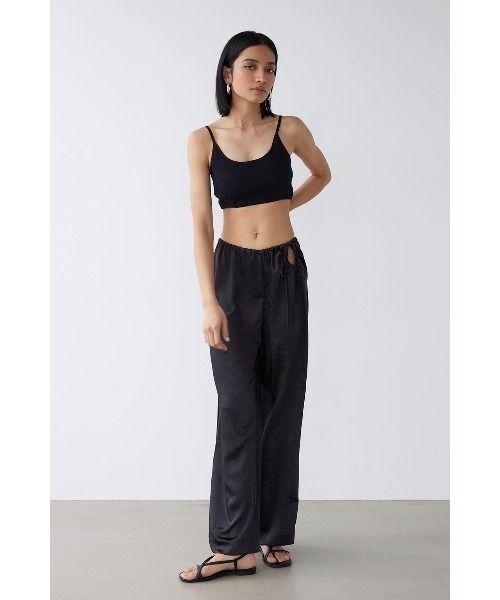 ALEXIA STAM | Ribbon Satin Straight Pants /リボンサテン  