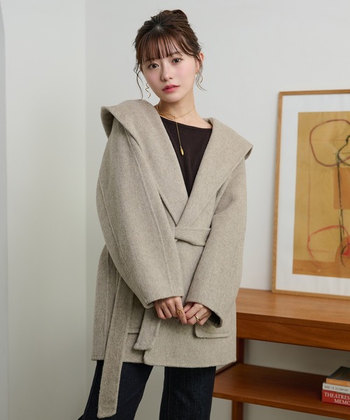 LAULEN | stand collar fur coat /スタンドカラーボタンファーミドル