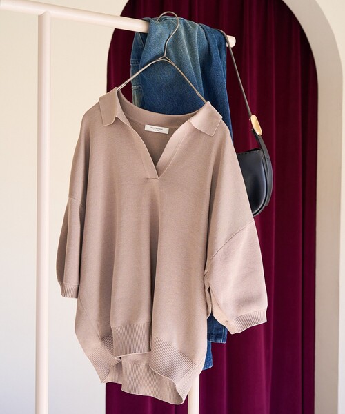 専用【新品タグ付き】アバクロ　半袖 ポロ襟 スキッパー サマーニット　ブルー☆ 専用【新品タグ付き】アバクロ 半袖 ポロ襟 スキッパー サマー