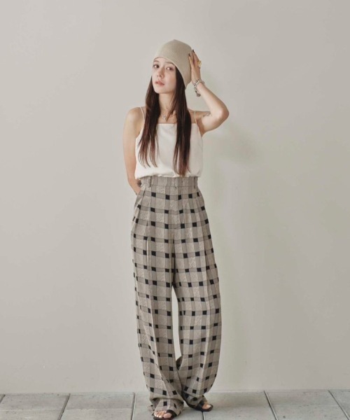 TODAYFUL ★ Checkjacquard Tuck Trousers TODAYFUL | Checkjacquard Tuck Trousers - Buyee, an Online