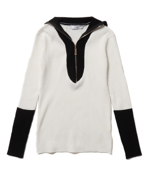 ROOPTOKYO | Bicolor half-zip knit/バイカラーハーフジップ